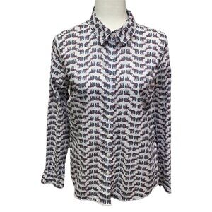 Crown & Ivy Elephant Cotton Long Sleeves Blouse